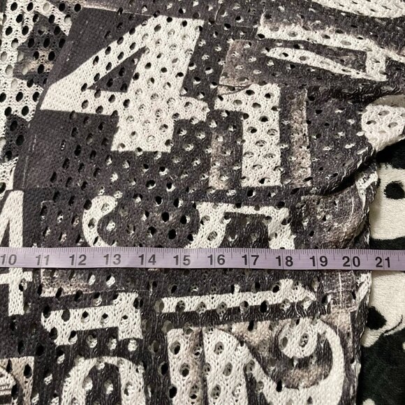 VIA VITALE Vintage white grey black number print long cardigan ~ MEDIUM LARGE XL - Picture 9 of 13